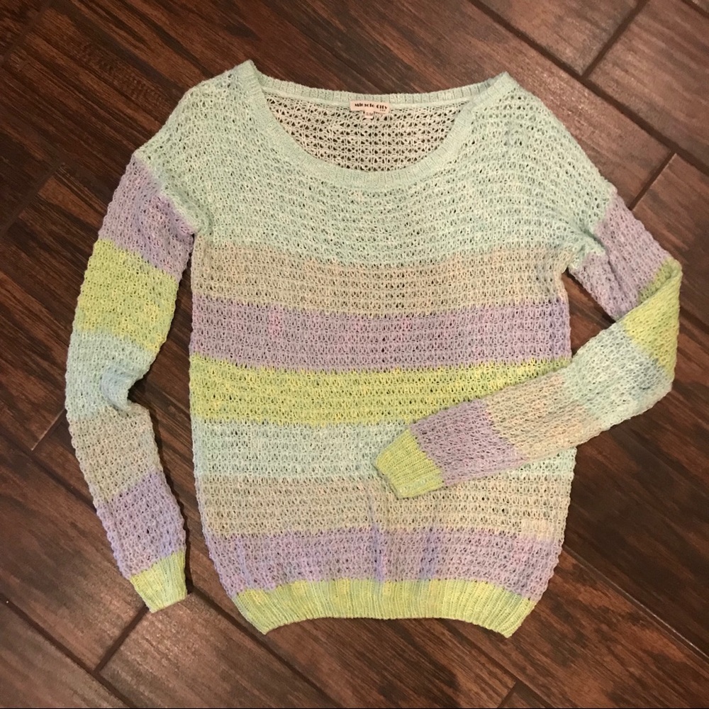 Blue, Green, & Purple Striped Sweater